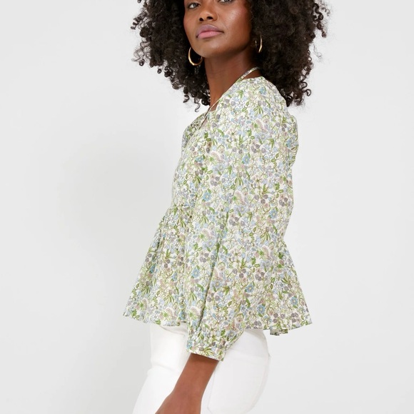 Tuckernuck Ditsy Floral Tara Tie-Neck Blouse - XXL - New With Tags - Picture 2 of 8